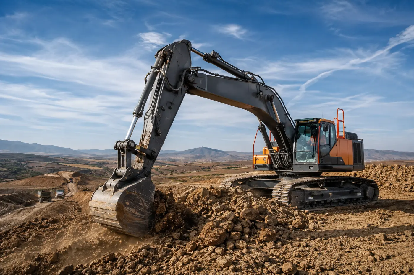 Excavadora de obra pública